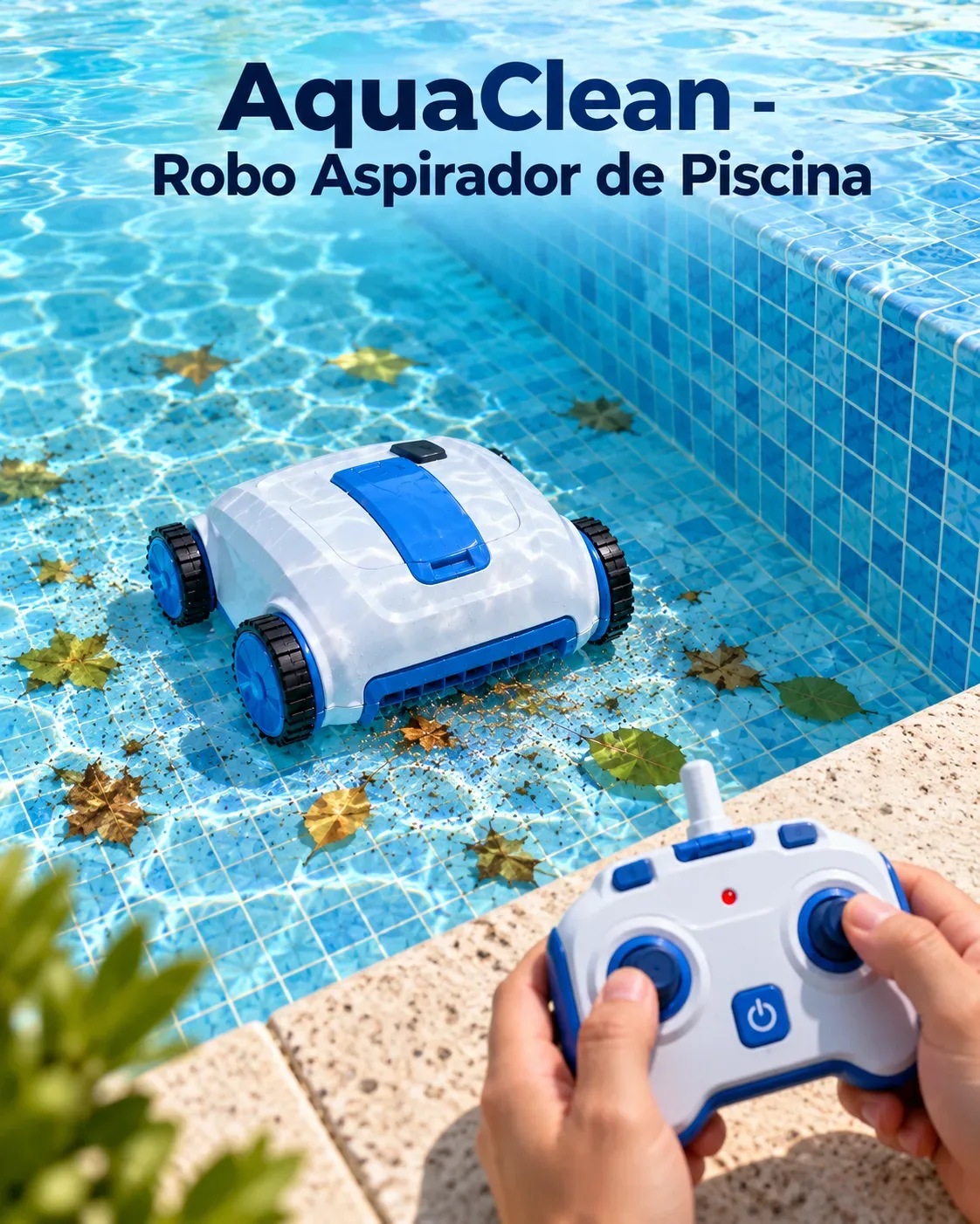 AquaClean - Robo Aspirador de Piscina C/ Controle Remoto