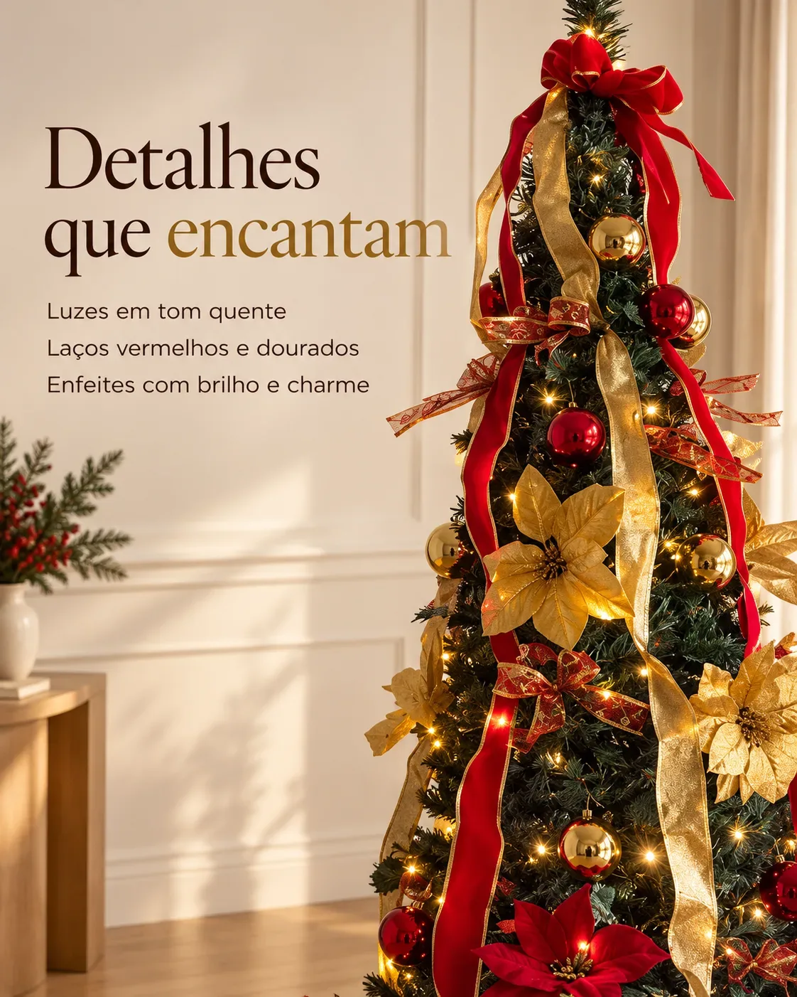 Árvore de Natal Retrátil - Sem complicação na hora de montar.