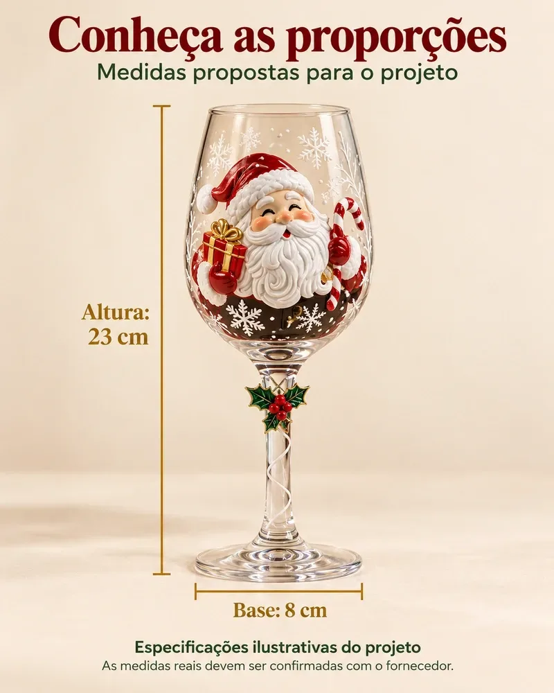 Kit 5 Taças Natalinas – Elegância e Magia para sua Ceia de Natal