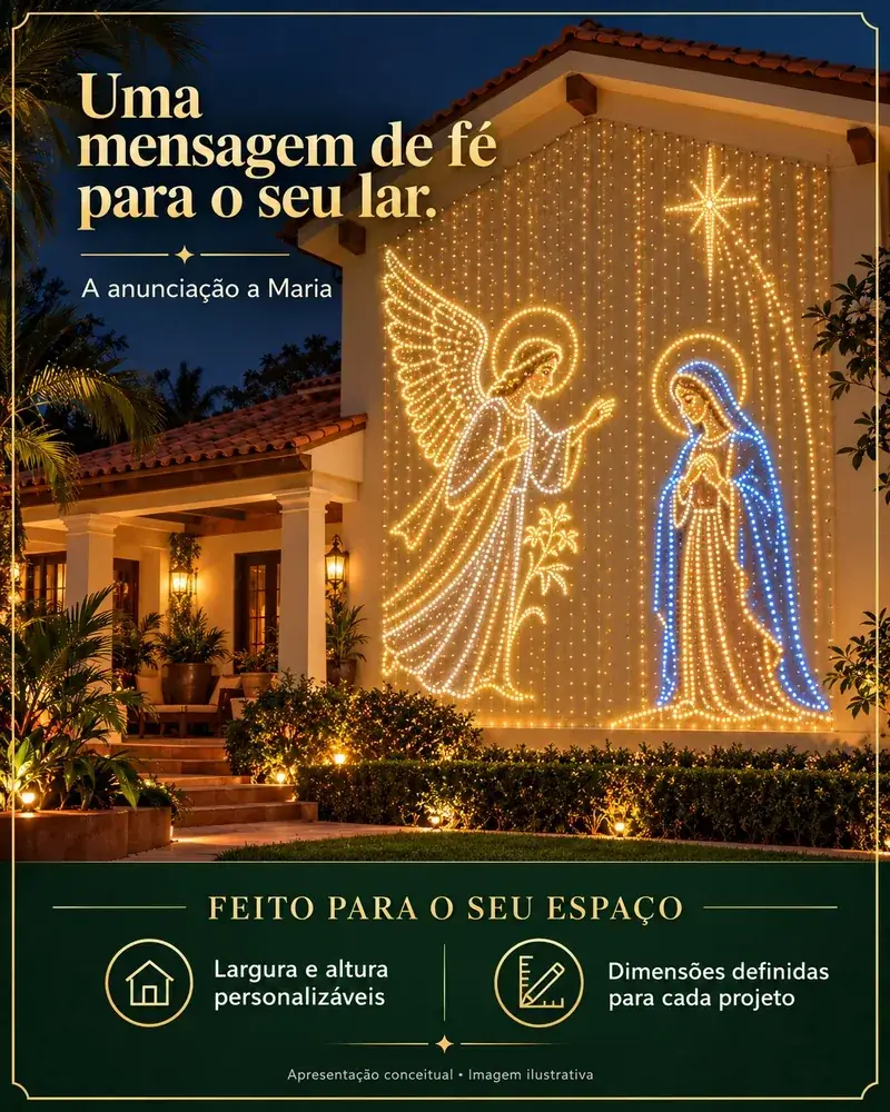 Pisca-Pisca Natalino Religioso – Presépio Iluminado em LED para Decoração de Natal
